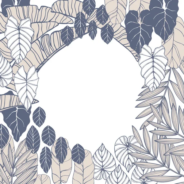 Fond Vectoriel Avec Des Plantes Tropicales Dessinées Main Illustration Croquis — Image vectorielle