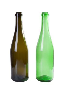 iki boş şampanya şişeleri