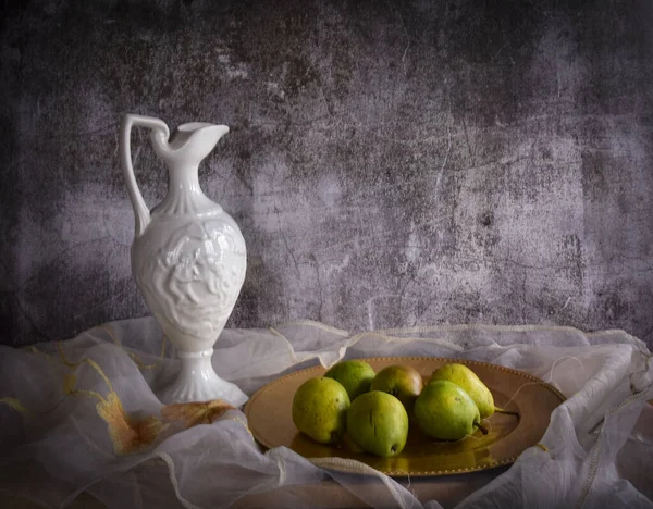 Still Life Ripe Pear Fruit Light Background — Stock Photo, Image