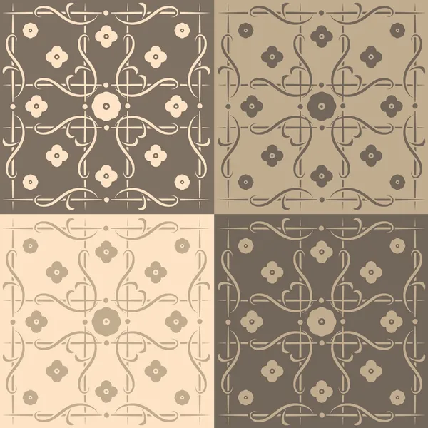 Carreaux carrés beige et marron — Image vectorielle