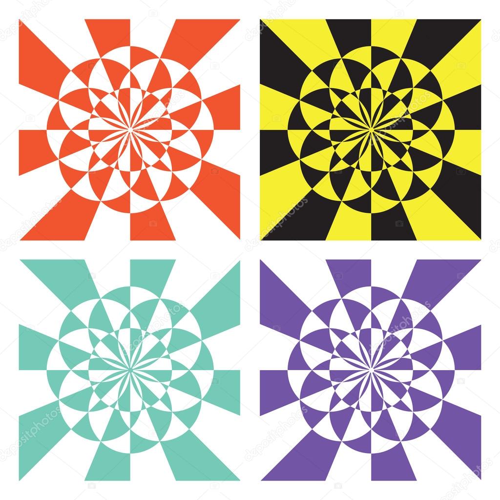 Illustrato set di sfondi geometrici colorati astratti — Vettoriali di dzxy