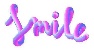 Liquid or Fluid Gradient colorful lettering Smile 
