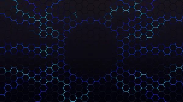 Abstract Green Light Hexagon Line — Stockfoto