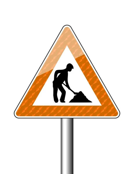 Reflective Sign Road Work Illustration — Stock Photo, Image