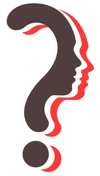 Colorful Question Mark Symbol Silhouette Girl Communication Shriek ...