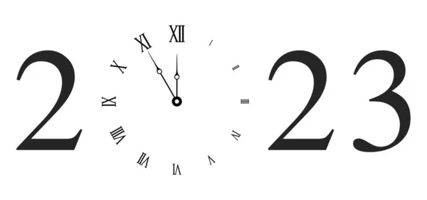 Yeni Yıl 2023 Wall Clock Vektör Çizimi — Stok Vektör