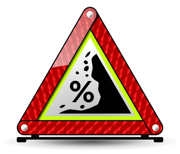 Προειδοποιητικός Ανακλαστήρας Τριγώνου Εικονογράφησης Οδική Σήμανση — Φωτογραφία Αρχείου