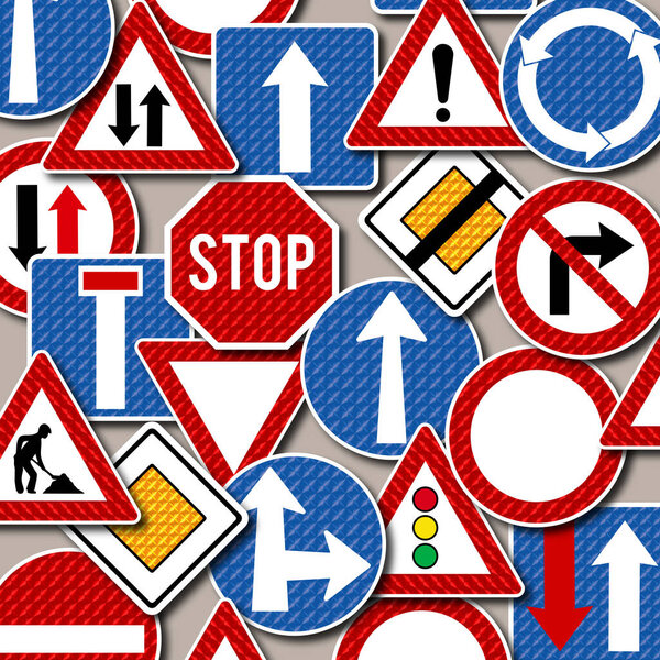 Хаотический фон дорожный знак, иллюстрация