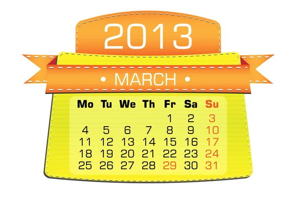 Calendar 2013 on the abstract banner — Stock Vector