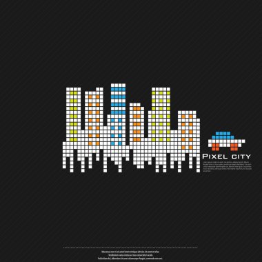 pixel grafik kentsel silueti