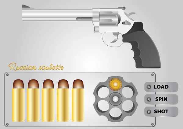 Revolver - russian roulette game - risk concept Stock Vector