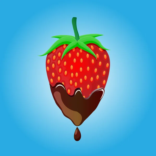 Fraise au chocolat — Image vectorielle