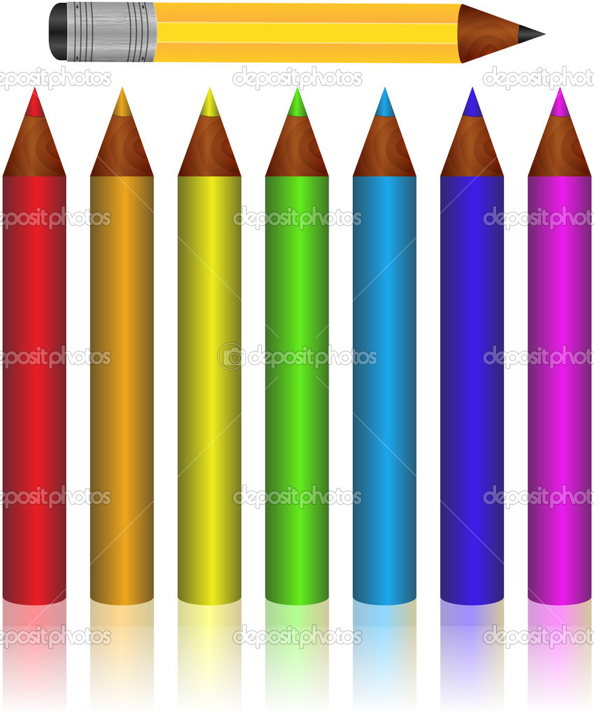Set of Coloured pencils.