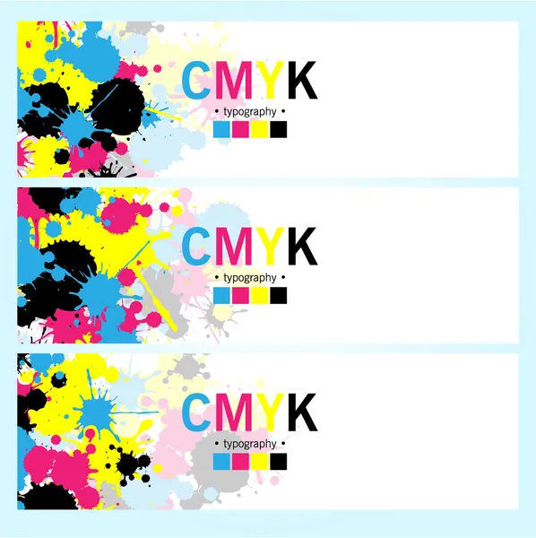 Conjunto de banners CMYK abstractos — Vector de stock