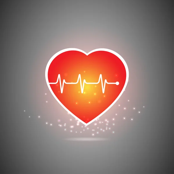 Καρδιά πέρα από το γκρι φόντο — Διανυσματικό Αρχείο