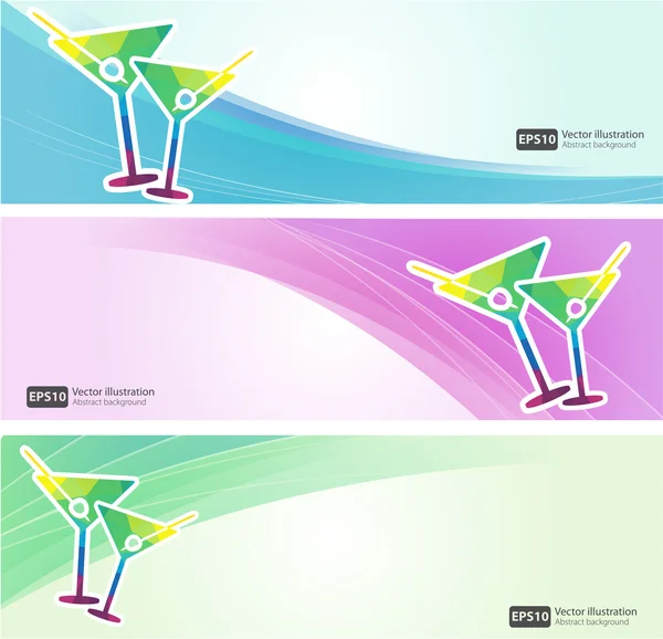 Cocktail banners set — Stock Vector