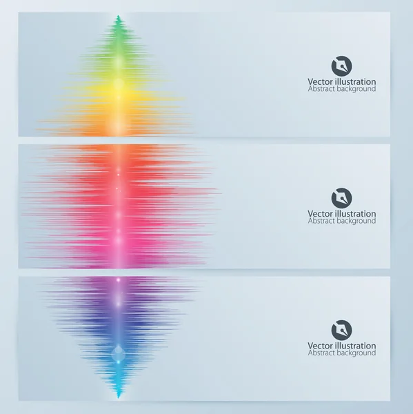 Set of abstract banners with music equalizer wave — Stock Vector