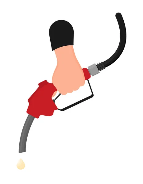 Ugello Carburante Aggiungere Carburante Vettore Piatto — Vettoriale Stock
