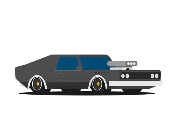 Voiture Musculaire Illustration Vectorielle Style Plat — Image vectorielle