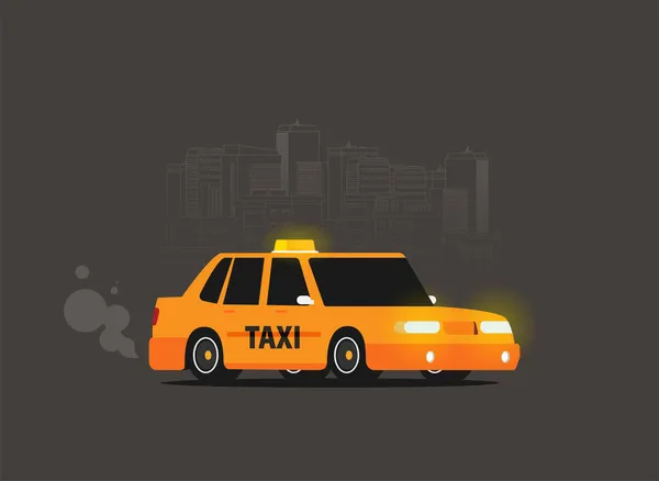 Düz Stil Ile Taksi Grafik Tasarımı — Stok Vektör