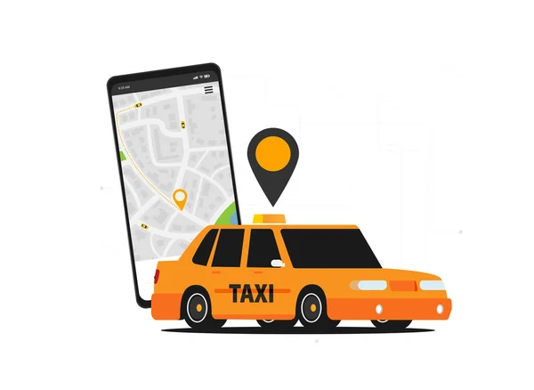 Taxi Grafický Design Plochém Stylu — Stockový vektor