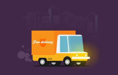 Vector Free Nakliye Arabası. Düz vektör.