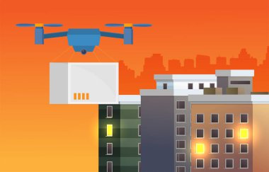 Düz stil vektörü olan uzak hava aracı