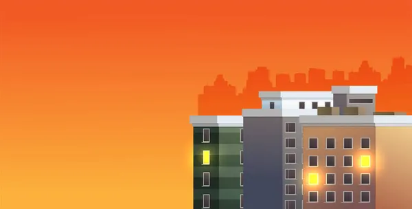 Ilustración Del Edificio Vectorial Del Centro Aislado Sobre Fondo — Vector de stock