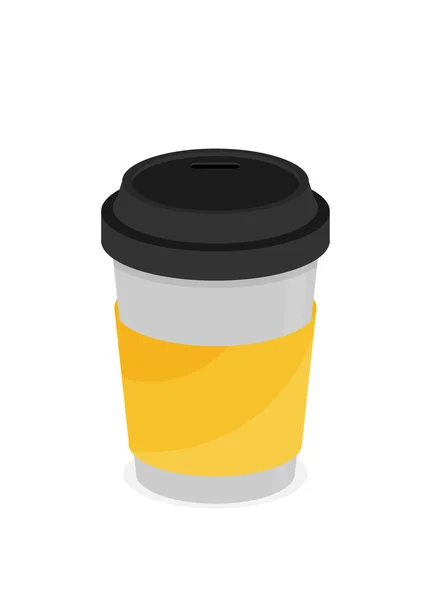 Kahve Fincanı Düz Vektör Vektör Illüstrasyonu — Stok Vektör