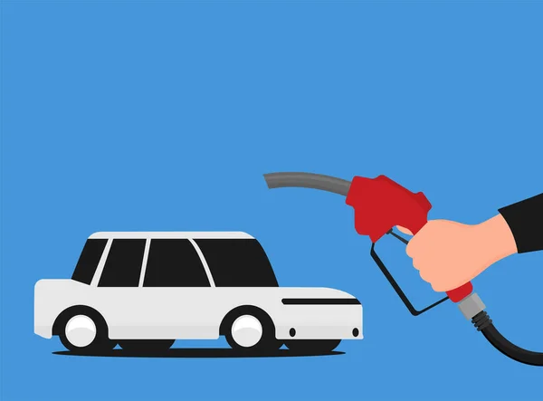 Buse Carburant Ajouter Vecteur Plat Carburant — Image vectorielle