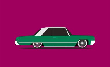 Düz vektör lowrider araba simgesi