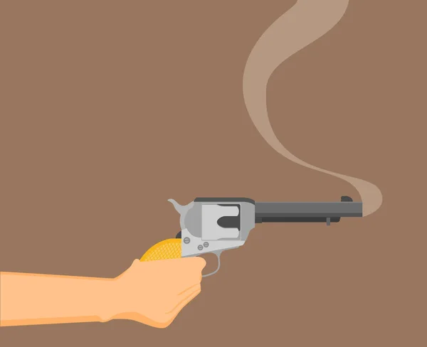 Flache Vektorillustration Der Antiquierten American Gun — Stockvektor