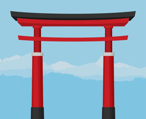 일본의 천연색 배경에 분리되어 디자인 템플릿 — 스톡 벡터