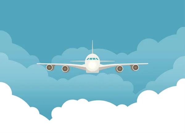 Plano Avión Cielo Vector Ilustración Estilo Plano — Vector de stock