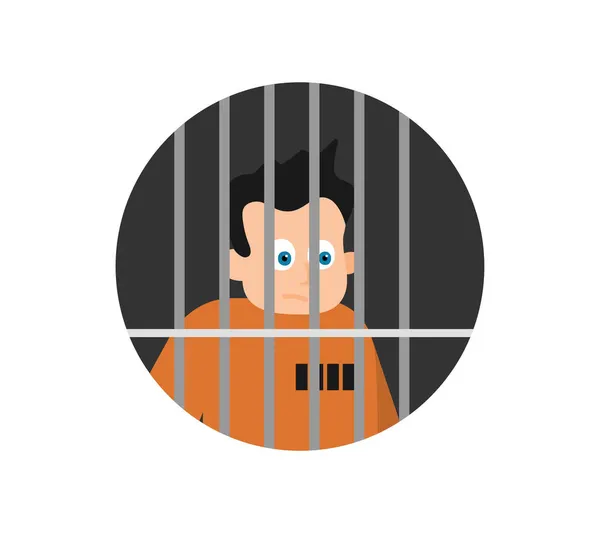 Заключенный Плоская Векторная Иллюстрация Тюремной Камеры — стоковый вектор
