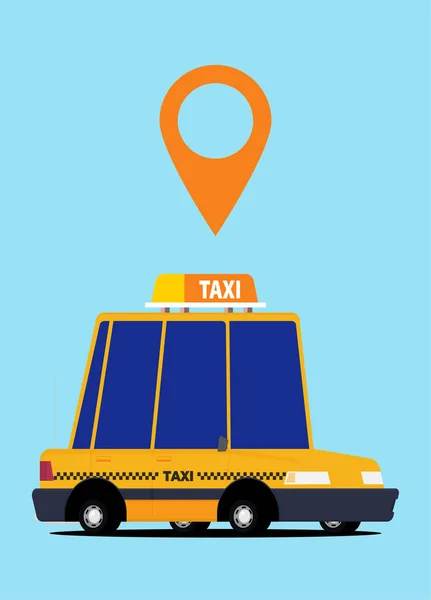 Progettazione Grafica Taxi Stile Piatto — Vettoriale Stock