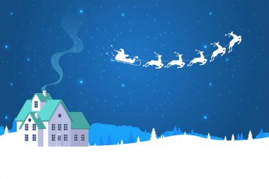 Düz stili olan Noel kartı.