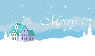 Noel kartı. Ağ ve tasarım için Noel ışığı düz