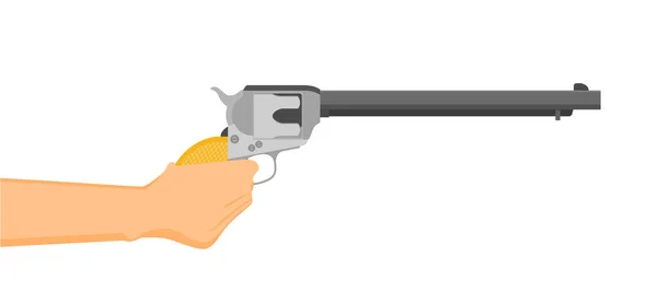 Ilustración Vectorial Plana Pistola Americana Anticuada — Vector de stock