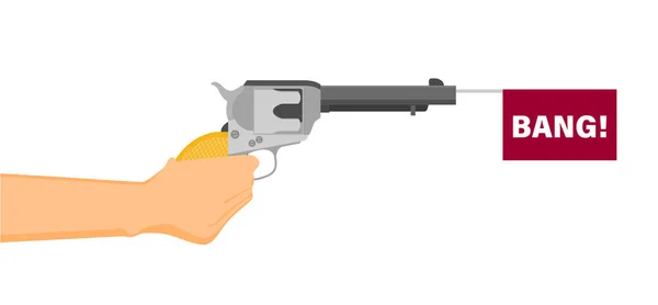 Ilustración Vectorial Plana Pistola Americana Anticuada — Archivo Imágenes Vectoriales