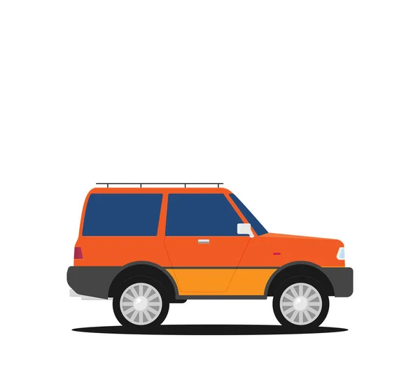 Vector Road Car Flat Style — Stock Vector