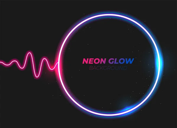 Düz Vektör Neon Parıltısı Siber Punk Arka Planı Dinamik Şekiller Stok Illüstrasyon