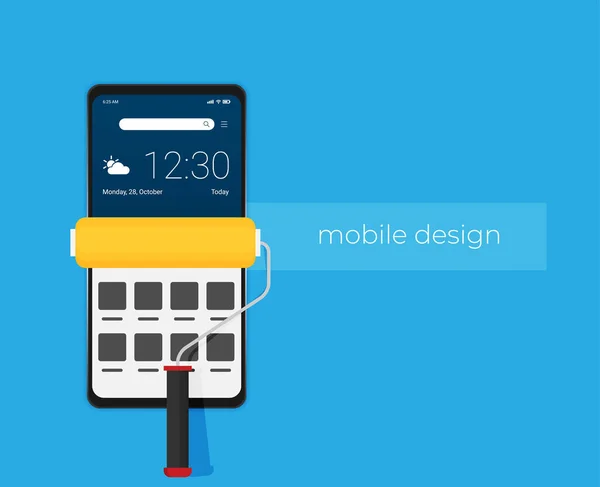 Mobile Application Interface Flat Vector Stock Illustration