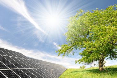 Solar energy panels clipart