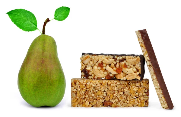 Chocolate Muesli Bars with pear — Stock Photo, Image