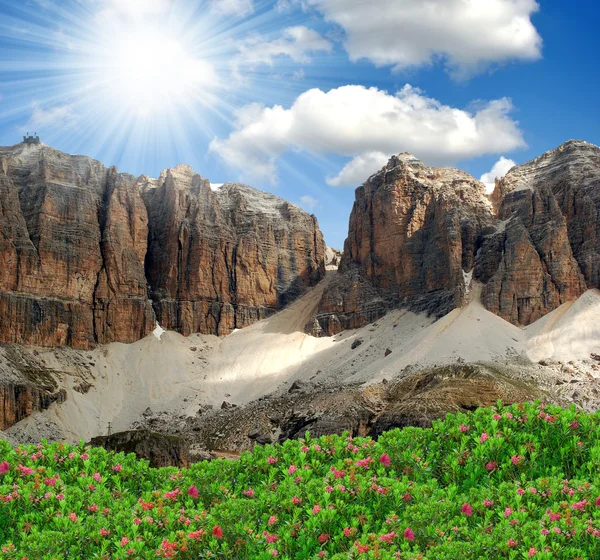 Sella, Val di Fassa, Itália Alpes — Fotografia de Stock