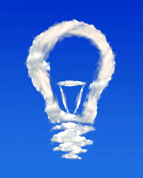 Лампочка из облаков — стоковое фото