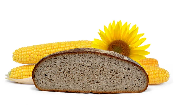 Wheat bread with corn and sunflower — Stock Photo, Image