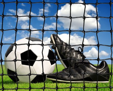 Soccer ball and shoes clipart
