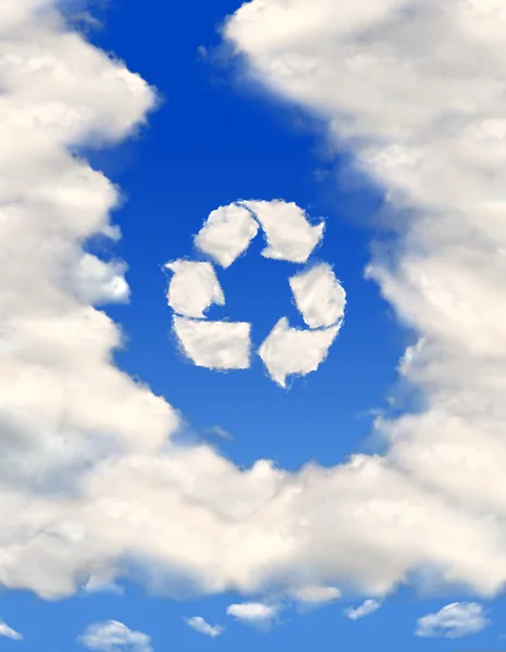 Recycling symbol from clouds — Stock Photo, Image